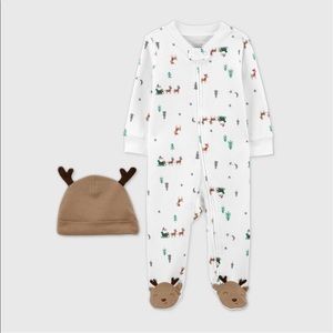 NWT Baby Santa Reindeer Bodysuit Just One You made by Carter’s 3m